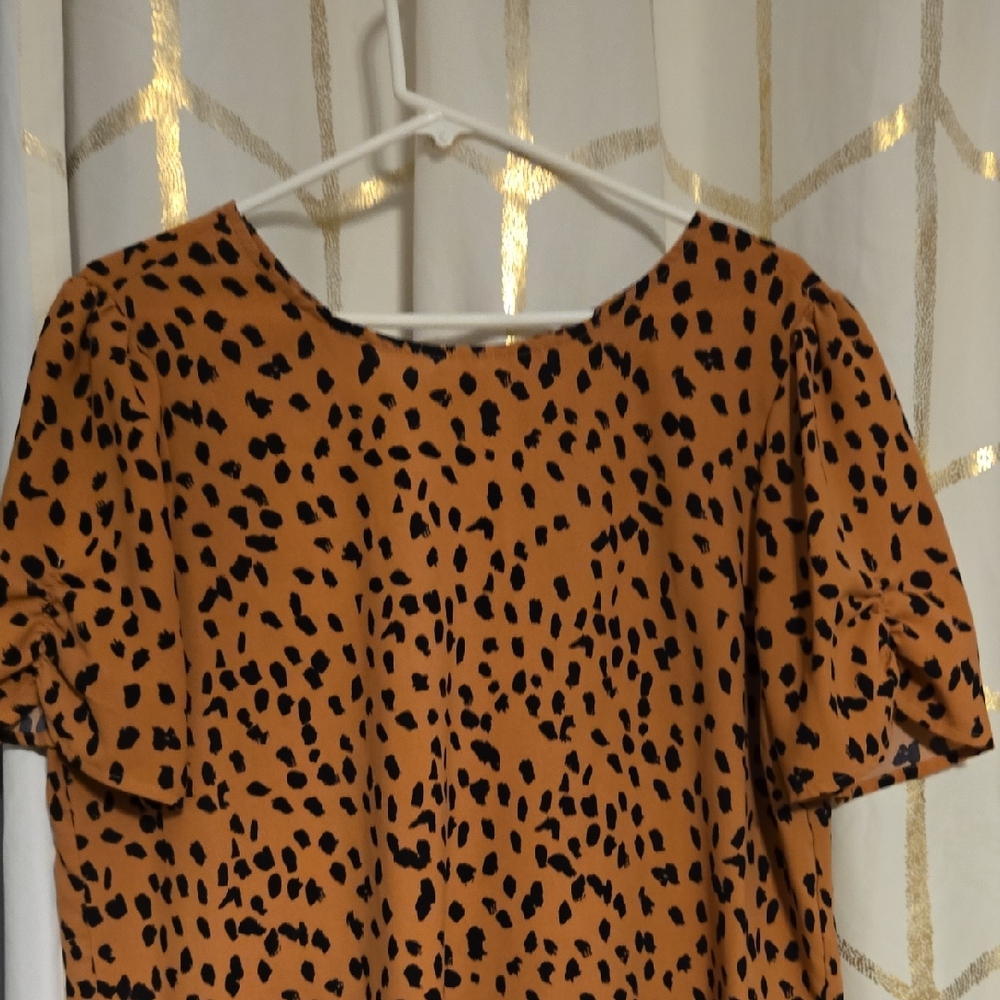 Papermoon Black and Tan Patterned Blouse
